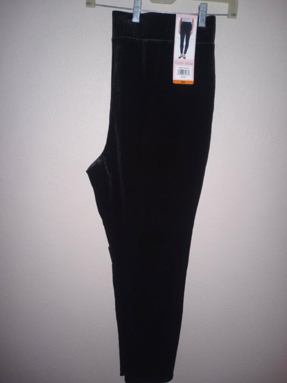 Teddie Rose Women's Plus Size XXL Black Velour Pants NWT